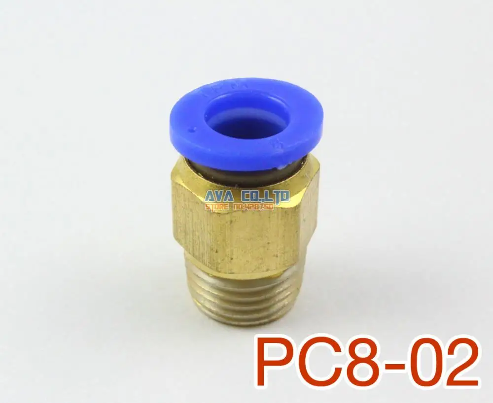 

20 Pieces Tube OD 8mm x 1/4" BSPT Male Straight Pneumatic Connector Push In To Connect Fitting
