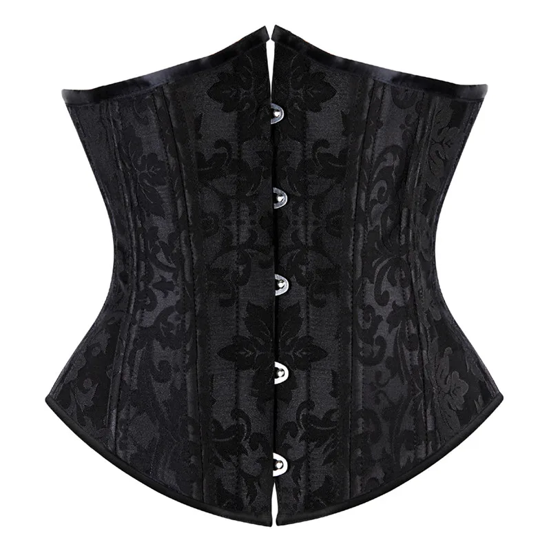 Sexy Gothic Embroidered Spiral Steel Boned Underbust Corset Plus Size Cincher Waist Trainer Brocade Corsets and Bustiers Black
Sexy Gothic Embroidered Spiral Steel Boned Underbust Corset Plus Size Cincher Waist Trainer Brocade Corsets and Bustiers Black