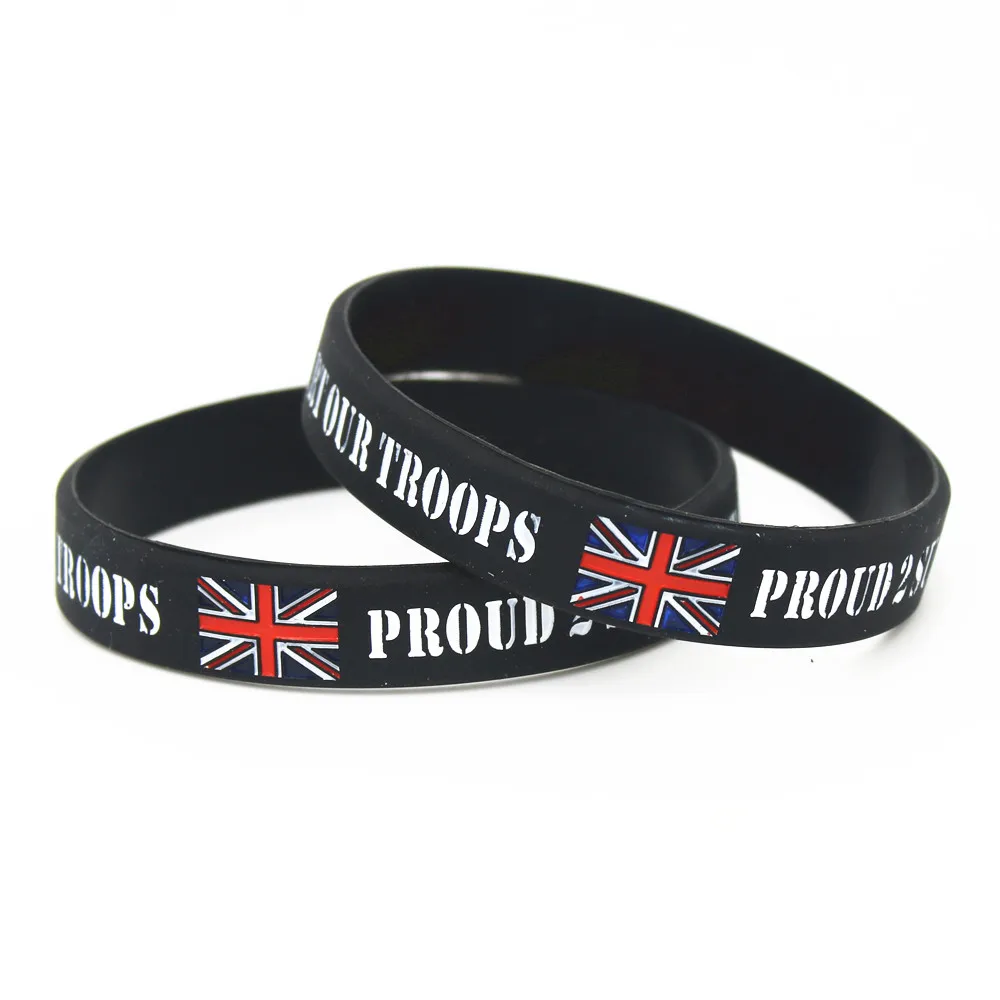 1PC Proud 2 Support Our Troops Silicone Wristbands THE Britain A.B.F Soldiers Charity UK Bracelets &ampBangles SH188 | Украшения и