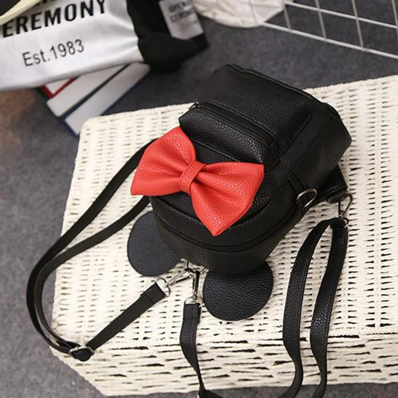 2020 New Backpack Pu Leather Female Mini Bag Women's Sweet Bow Teen Girls Backpacks School Mochila Feminina L4-3282 | Багаж и сумки