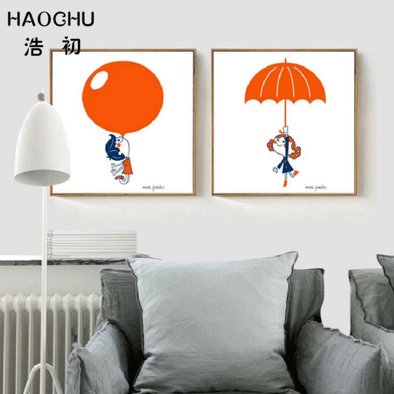 HAOCHU Modern Minimalist Balloon Umbrella Lovely Boy Girl Wall Poster Nordic Canvas Painting Funny Pictures Kids Room Decoration
HAOCHU Modern Minimalist Balloon Umbrella Lovely Boy Girl Wall Poster Nordic Canvas Painting Funny Pictures Kids Room Decoration