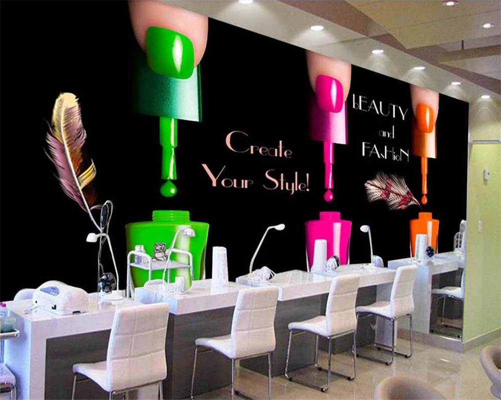 Beibehang Custom wallpaper European and American high-definition nail polish nail shop background wall paintings 3d wallpaper
Beibehang Custom wallpaper European and American high-definition nail polish nail shop background wall paintings 3d wallpaper