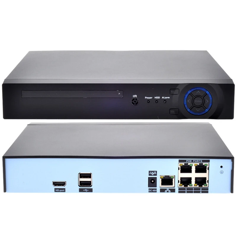 H.265 4K 4CH 5MP POE NVR Xmeye APP P2P Onvif IEEE802.3af 48V сетевой видеорегистратор для IP камера