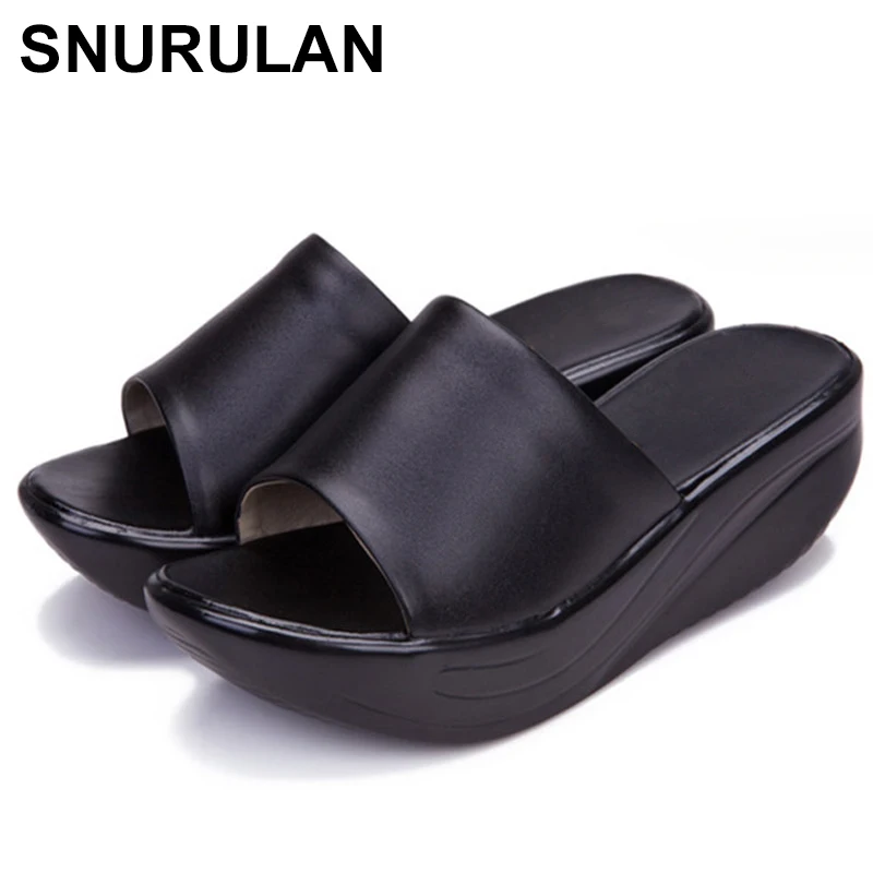 SNURULANWomen Toning Slippers Genuine Leather Platform Swing Shoes 2018 Summer Big Size Height Increase Lady Slippers LoseWeight
SNURULANWomen Toning Slippers Genuine Leather Platform Swing Shoes 2018 Summer Big Size Height Increase Lady Slippers LoseWeight
