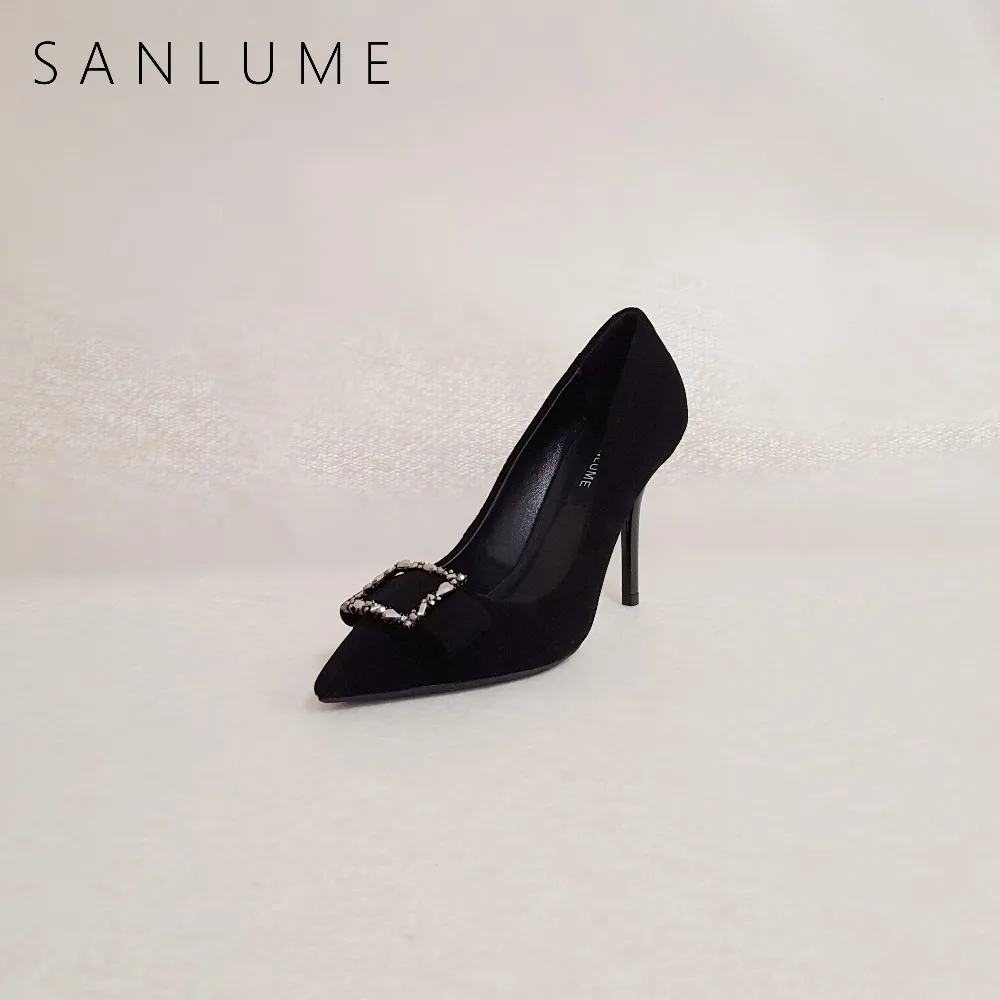 SANLUME Autumn Black Heels Rhinestone Pumps Women Shoes Woman Extreme High Heels Ladies Stiletto Elegant Party Shoes Pointed Toe
SANLUME Autumn Black Heels Rhinestone Pumps Women Shoes Woman Extreme High Heels Ladies Stiletto Elegant Party Shoes Pointed Toe