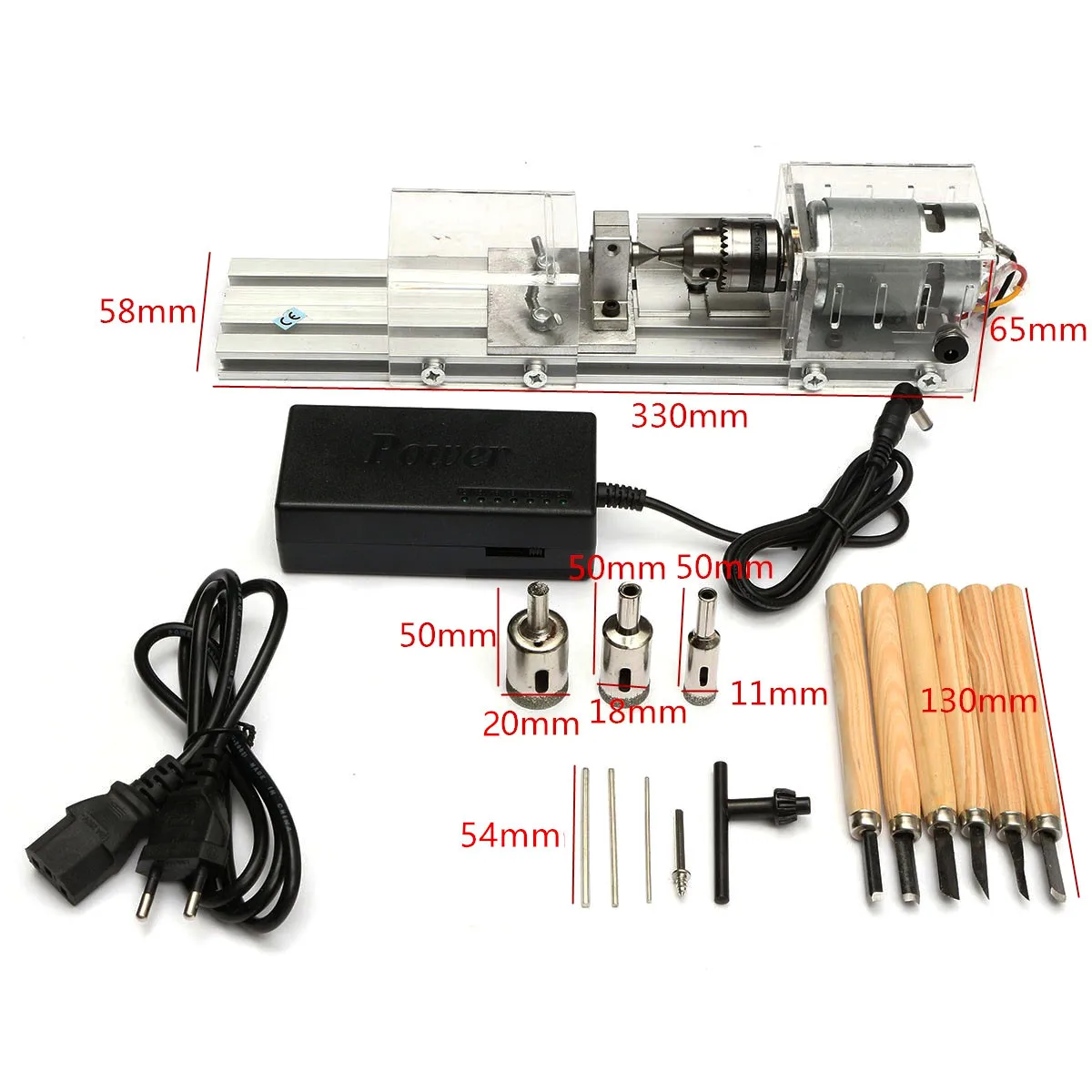 Mini Lathe Beads Machine Wood Working DIY Lathe Set with DC 24V Power Adapter Metal Cover For Home DIY
Mini Lathe Beads Machine Wood Working DIY Lathe Set with DC 24V Power Adapter Metal Cover For Home DIY