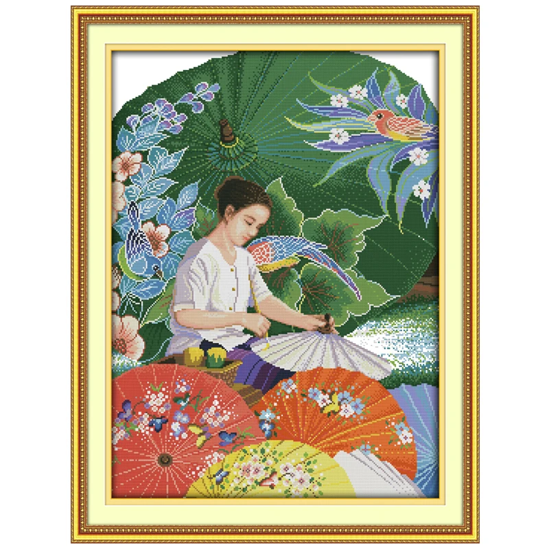 The Girl Making the Umbrella Counted Cross Stitch DIY 11CT 14CT Cross Stitch Set Cross-stitch Kits Embroidery Needlework
The Girl Making the Umbrella Counted Cross Stitch DIY 11CT 14CT Cross Stitch Set Cross-stitch Kits Embroidery Needlework