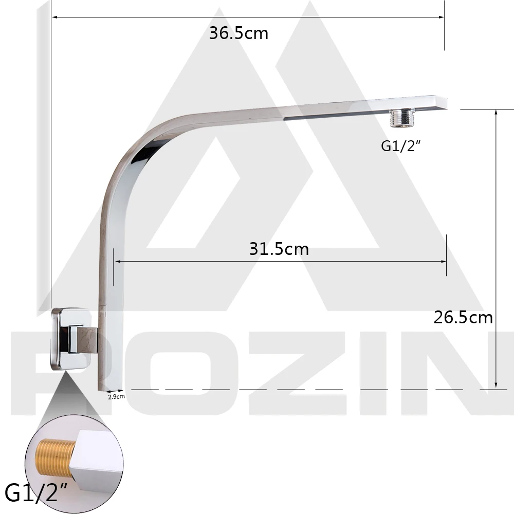 Square Wall Mount Shower Arm Stainless Steel Rainfall Shower Head Bathroom Shower Head Bracket Square Shower Pipe
Square Wall Mount Shower Arm Stainless Steel Rainfall Shower Head Bathroom Shower Head Bracket Square Shower Pipe