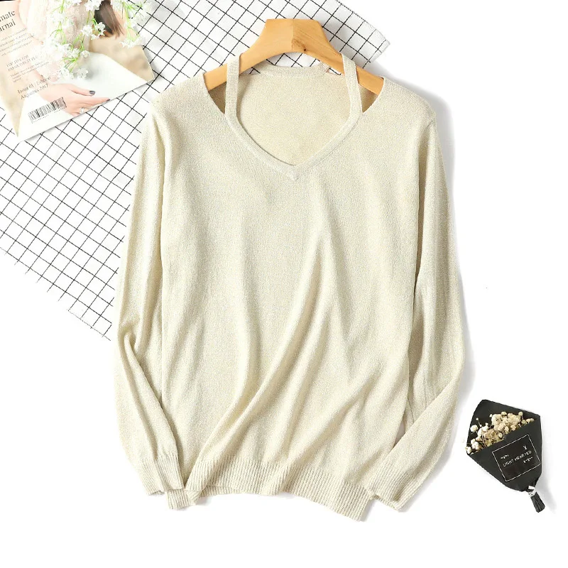 Hot Shiny Lurex Sexy Sweater Female Knit Sweater Women Pullover Hollow Sweater Women Winter Pullovers Shoulder Strap Jumper Pull
Hot Shiny Lurex Sexy Sweater Female Knit Sweater Women Pullover Hollow Sweater Women Winter Pullovers Shoulder Strap Jumper Pull