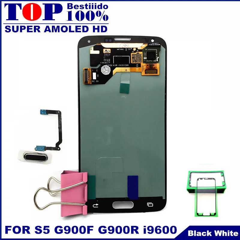 Для samsung Galaxy S5 i9600 SM G900 G900F G900R G900H G900M телефон Amoled ЖК дисплей сенсорный экран Замена