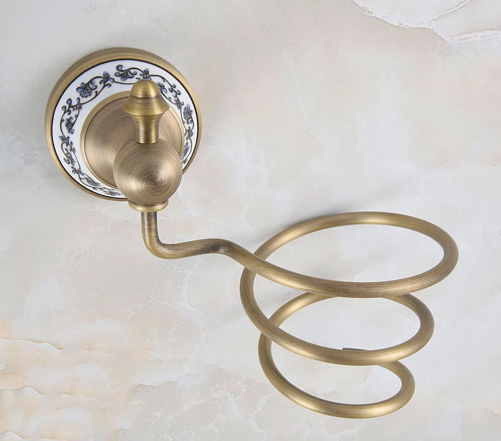Vintage Antique Brass Hair Dryer Holder Wall Mounted Dryer Holder Bathroom Accessories Bath Hardware Ceramic Base mba778
Vintage Antique Brass Hair Dryer Holder Wall Mounted Dryer Holder Bathroom Accessories Bath Hardware Ceramic Base mba778
