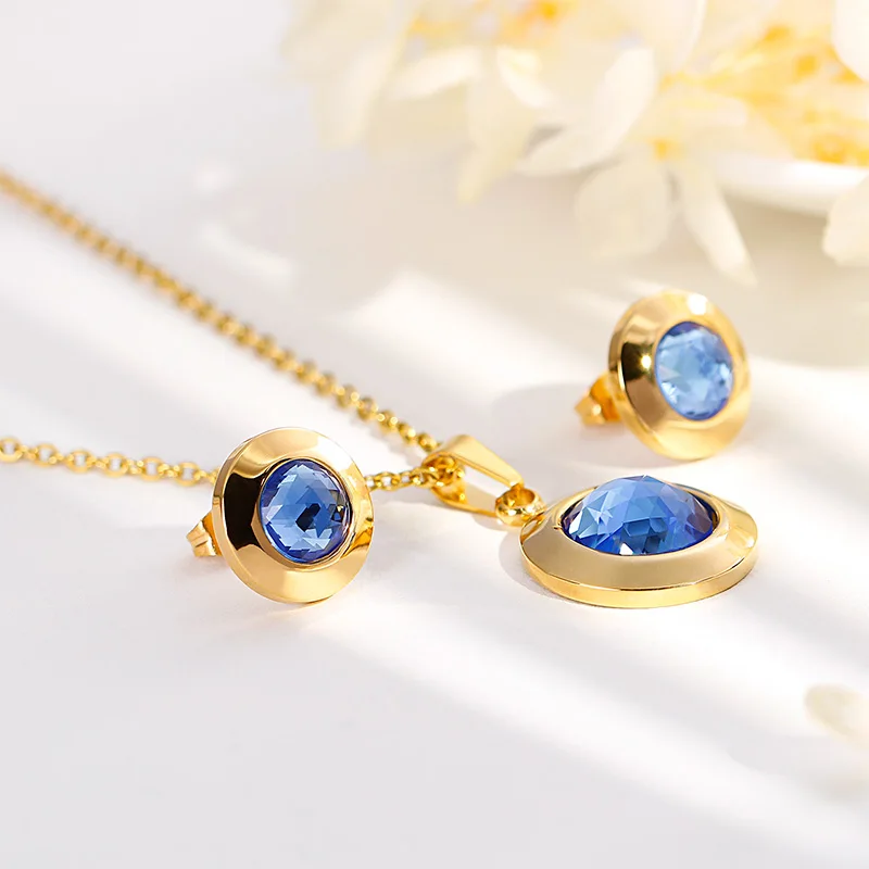 Kalen Dubai Jewelry Sets For Women Gold Color Stainless Steel Colorful Glass Necklaces & Earrings Sets Rhinestone Party Gifts
Kalen Dubai Jewelry Sets For Women Gold Color Stainless Steel Colorful Glass Necklaces & Earrings Sets Rhinestone Party Gifts