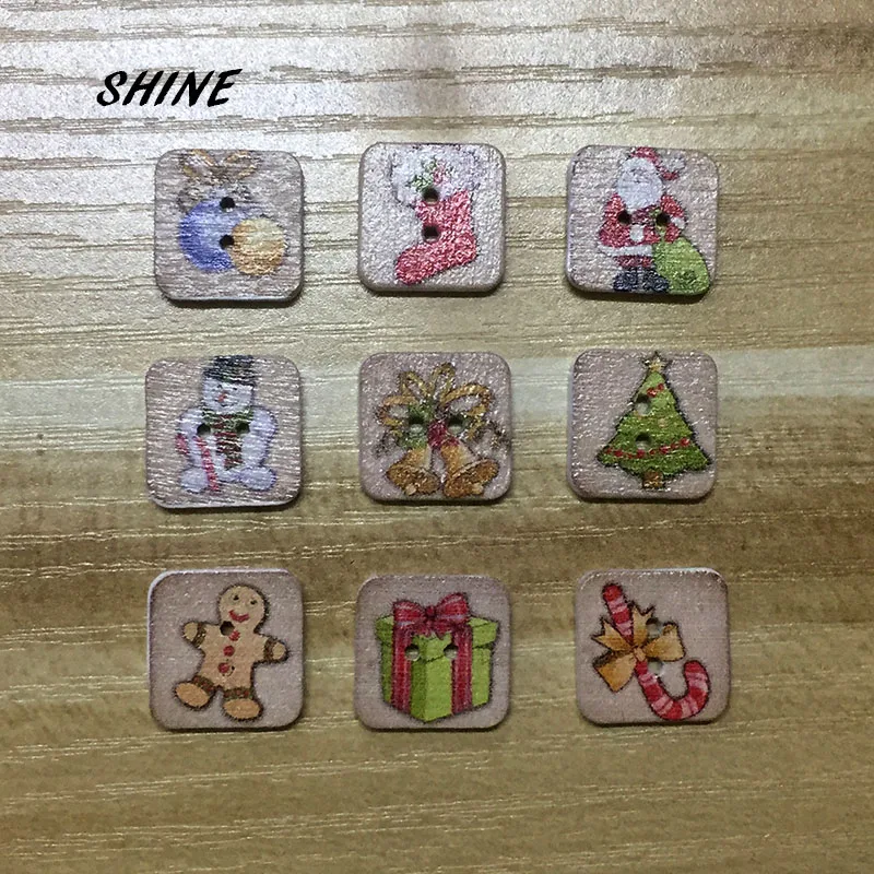 SHINE 50 шт. деревянные швейные пуговицы для скрапбукинга Рождественский квадратный узор с двумя отверстиями Costura bottoni botoe 15 мм
SHINE 50 шт. деревянные швейные пуговицы для скрапбукинга Рождественский квадратный узор с двумя отверстиями Costura bottoni botoe 15 мм