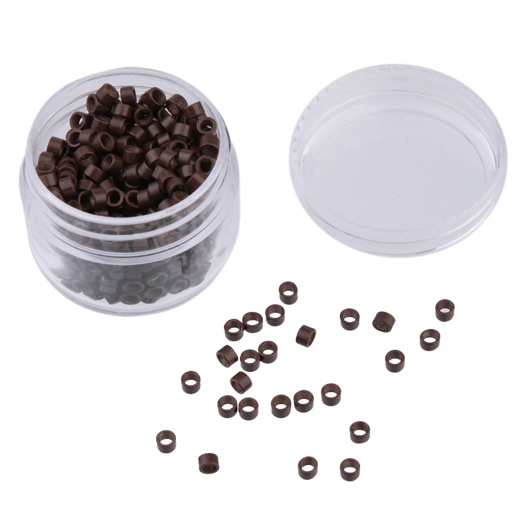Pack of 500 5mm Silicone Lined Micro Nano Rings Beads for Hair Extension Tools Hair Care Styling Accessories Brown
Pack of 500 5mm Silicone Lined Micro Nano Rings Beads for Hair Extension Tools Hair Care Styling Accessories Brown