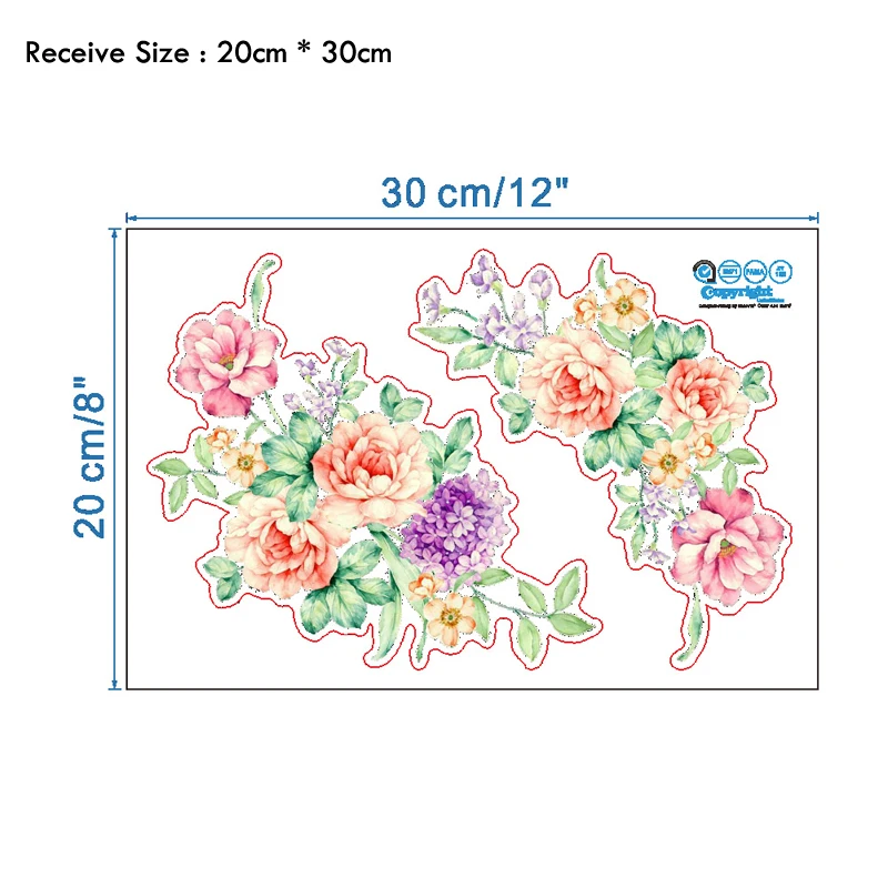 Пионы цветы настенные наклейки Искусство домашний декор обои Съемные Виниловые