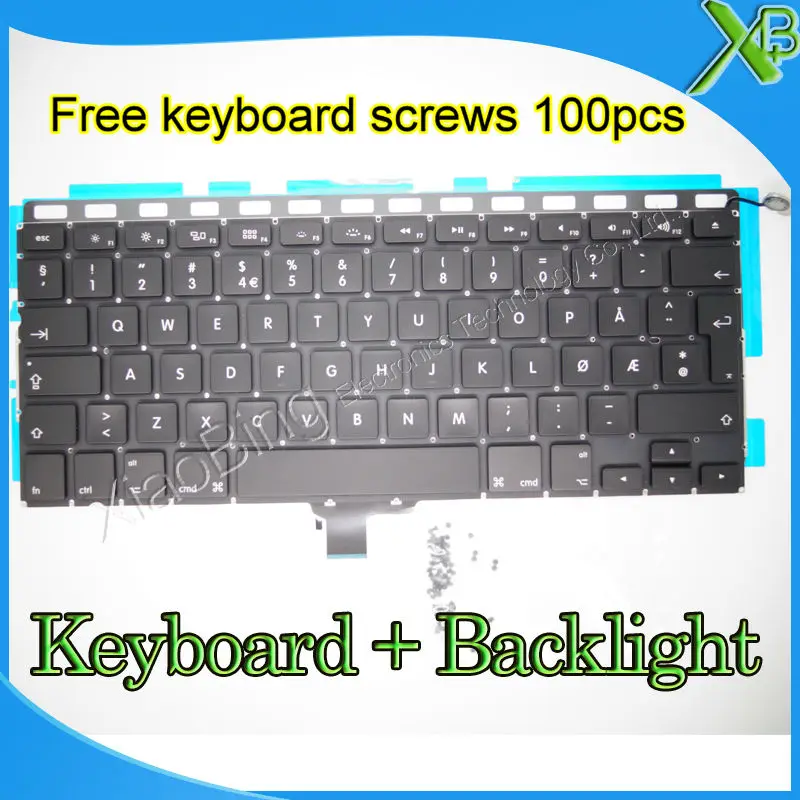 Brand New For MacBook Pro 13.3" A1278 NO Norway Norwegian keyboard+Backlight Backlit+100pcs keyboard screws 2008-2012 Years
Brand New For MacBook Pro 13.3" A1278 NO Norway Norwegian keyboard+Backlight Backlit+100pcs keyboard screws 2008-2012 Years