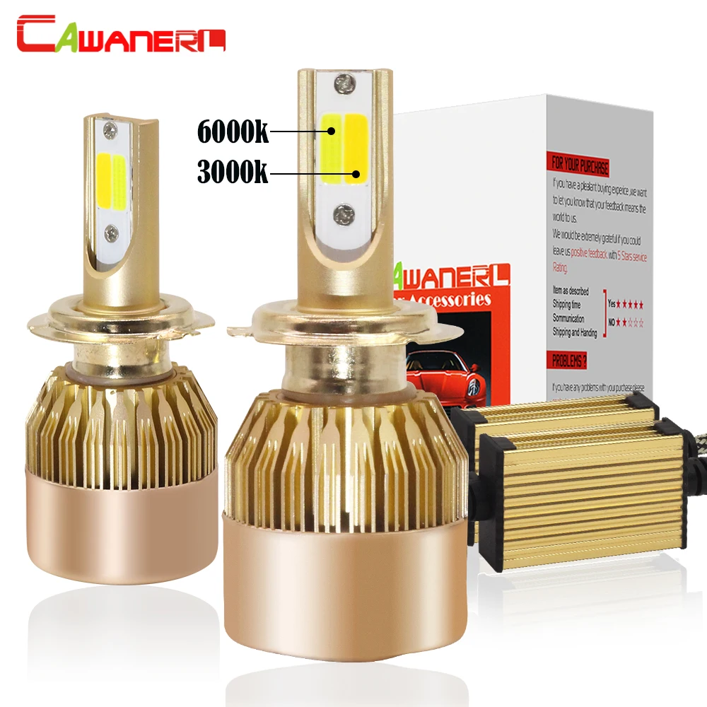 Cawanerl 72W 7600LM H1 H3 H4 H7 LED Headlight Bulb Dual Color 3000K + 6000K Each Set H8 H9 H11 9005 9006 Car Fog Light Headlamp
Cawanerl 72W 7600LM H1 H3 H4 H7 LED Headlight Bulb Dual Color 3000K + 6000K Each Set H8 H9 H11 9005 9006 Car Fog Light Headlamp