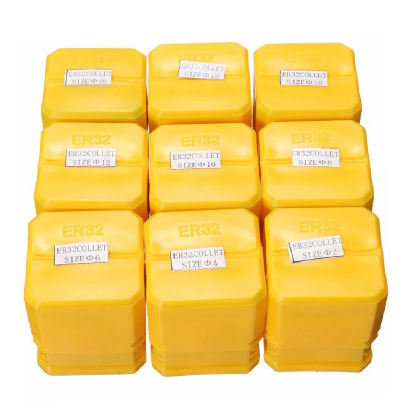 9pcs ER32 Spring Collets Set 2/4/6/8/10/12/16/18/20mm + 1pcs MT3 M12 ER32 Collet Chuck Morse Taper Holder Dropshiping
9pcs ER32 Spring Collets Set 2/4/6/8/10/12/16/18/20mm + 1pcs MT3 M12 ER32 Collet Chuck Morse Taper Holder Dropshiping