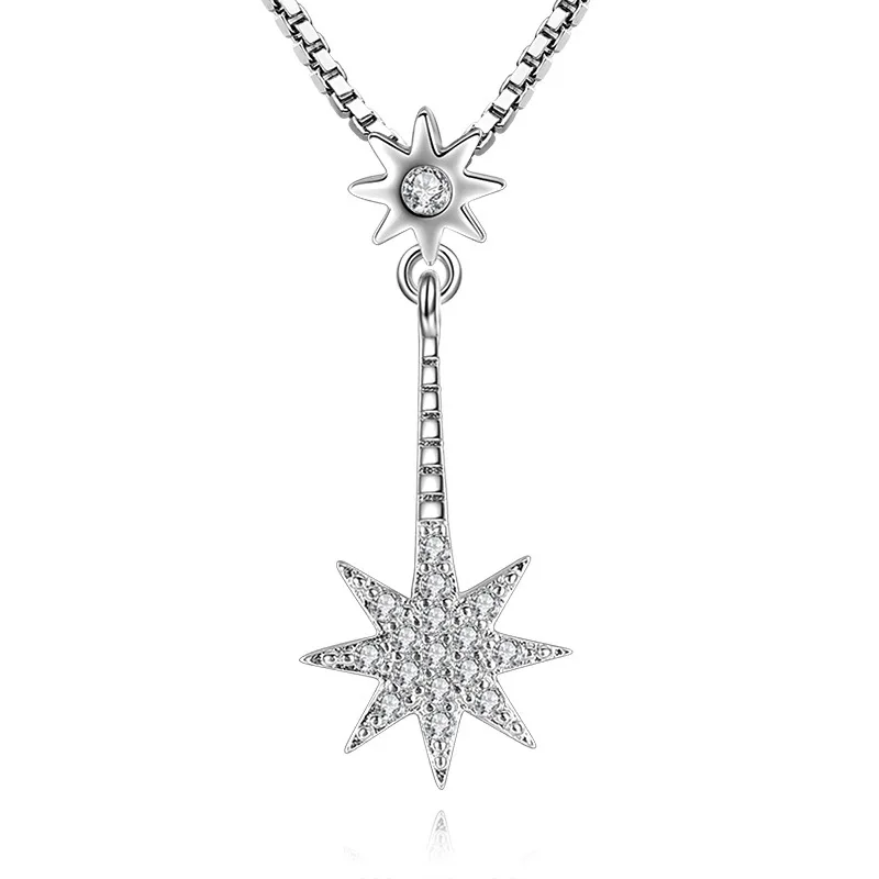 100% 925 Sterling Silver Fashion Shiny Crystal Star Design Pendant Necklace Short Box Chain for Women Jewelry Gift Drop Shipping
100% 925 Sterling Silver Fashion Shiny Crystal Star Design Pendant Necklace Short Box Chain for Women Jewelry Gift Drop Shipping