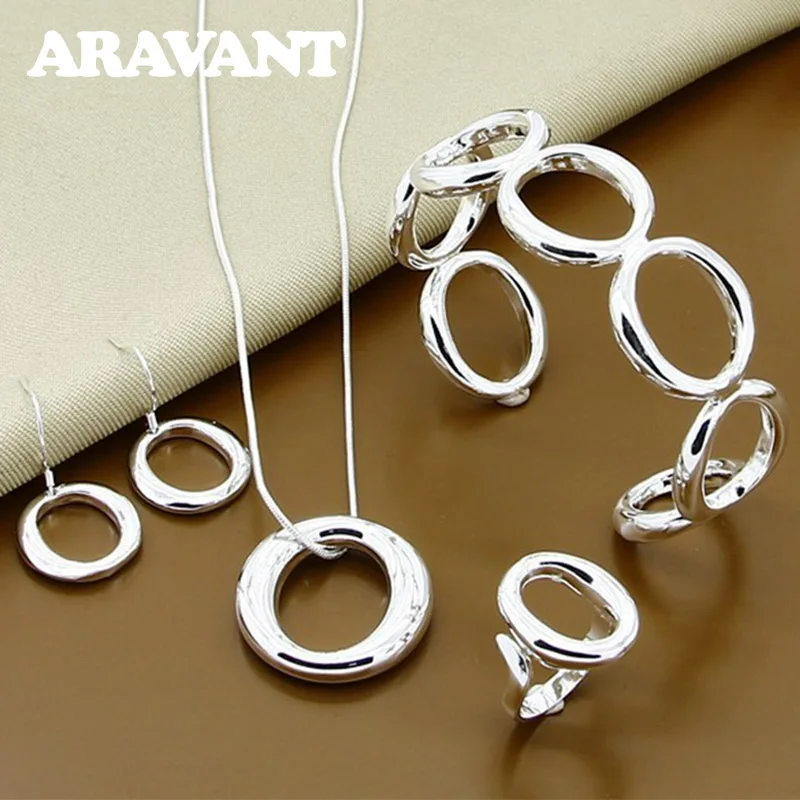 925 Silver O Shape Necklace Earrings Open Bangle Rings Jewelry Set For Women Fashion Jewelry
925 Silver O Shape Necklace Earrings Open Bangle Rings Jewelry Set For Women Fashion Jewelry