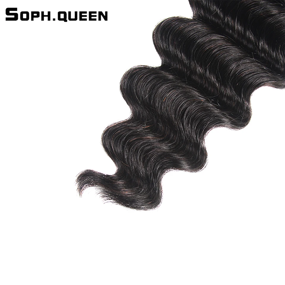 Soph Queen Hair Peruvian Loose Deep Wave Bundles Can Buy With Closure 100% Remy Human Weave 4Bundles Natural Color | Шиньоны и парики