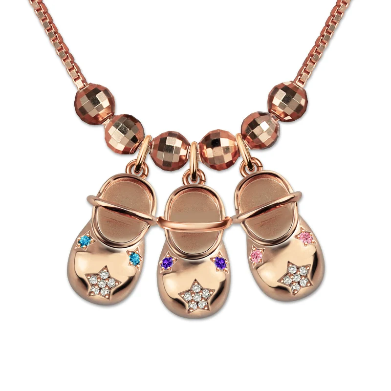 AILIN Customized Engraved Baby Shoe Charm Pendant with Birthstones In Rose Gold Baby Bootie Necklace Mom Jewelry ( 5 shoe price)
AILIN Customized Engraved Baby Shoe Charm Pendant with Birthstones In Rose Gold Baby Bootie Necklace Mom Jewelry ( 5 shoe price)