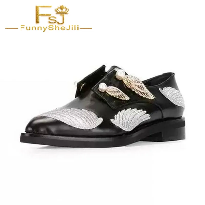 Black Vintage Shoes Slip-on Women's Oxfords with Wings and Pearls Embelishment Attractive Incomparable Noble Sexy FSJ Elegant
Black Vintage Shoes Slip-on Women's Oxfords with Wings and Pearls Embelishment Attractive Incomparable Noble Sexy FSJ Elegant