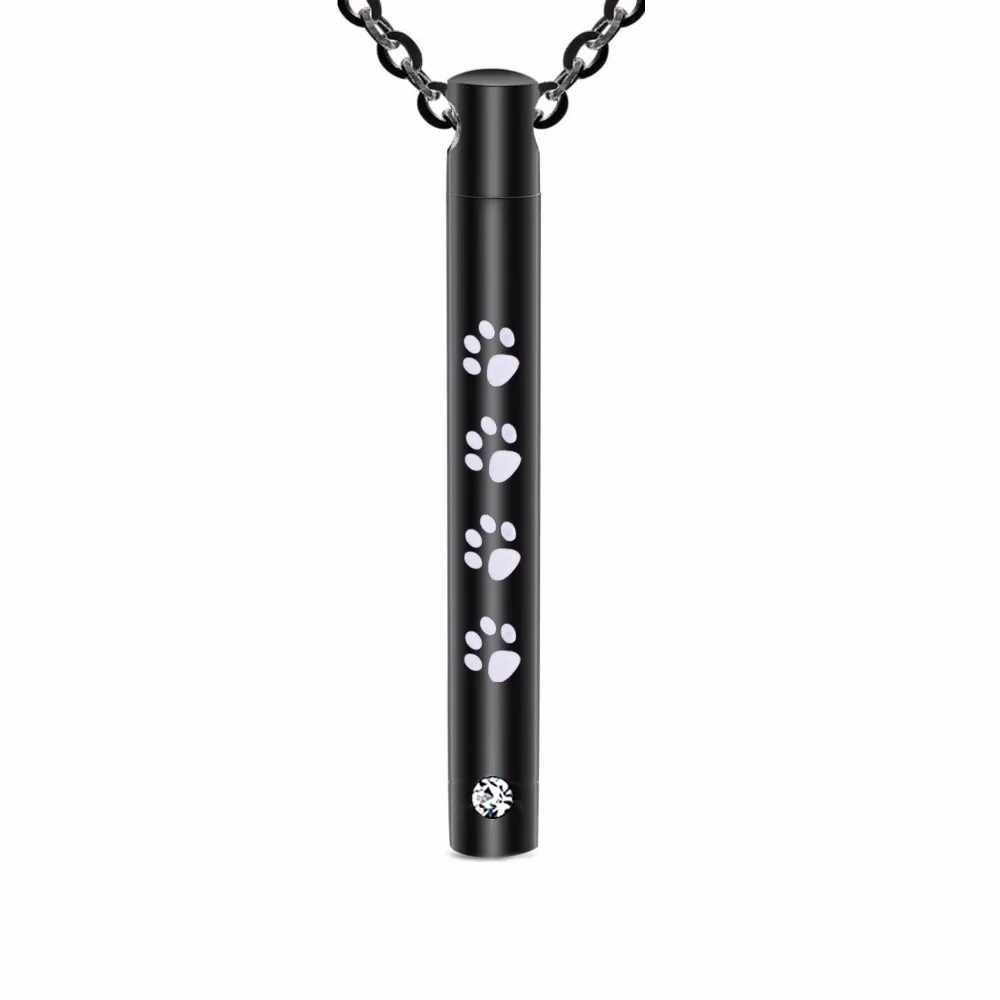 Pet Paw Print Cylinder Urn Pendant Stainless steel Dog Cat Cremation Pendant in Memory of Loss Animal Keepsake Jewelry
Pet Paw Print Cylinder Urn Pendant Stainless steel Dog Cat Cremation Pendant in Memory of Loss Animal Keepsake Jewelry