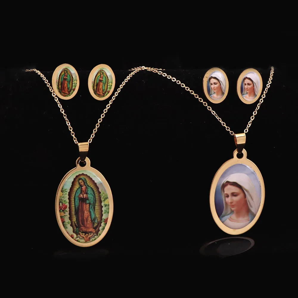 High-quality Oval Virgin Mary Christian Catholic Necklace for Women Gold 316L Stainless Steel Pendant Necklace Set
High-quality Oval Virgin Mary Christian Catholic Necklace for Women Gold 316L Stainless Steel Pendant Necklace Set