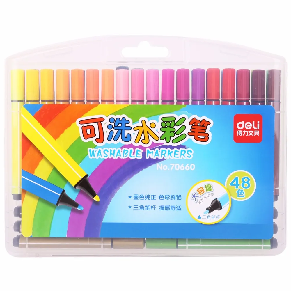 Deli 1pcs painting watercolor maker pens 18/24/36/48/100 colors washable markers gift for kids colored pen drawing supplies
Deli 1pcs painting watercolor maker pens 18/24/36/48/100 colors washable markers gift for kids colored pen drawing supplies