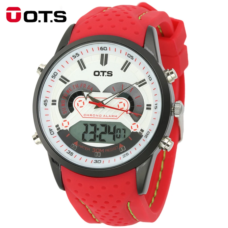 2016 Мужские кварцевые цифровые часы мужские спортивные Relogio Masculino O.T.S Shock Relojes
