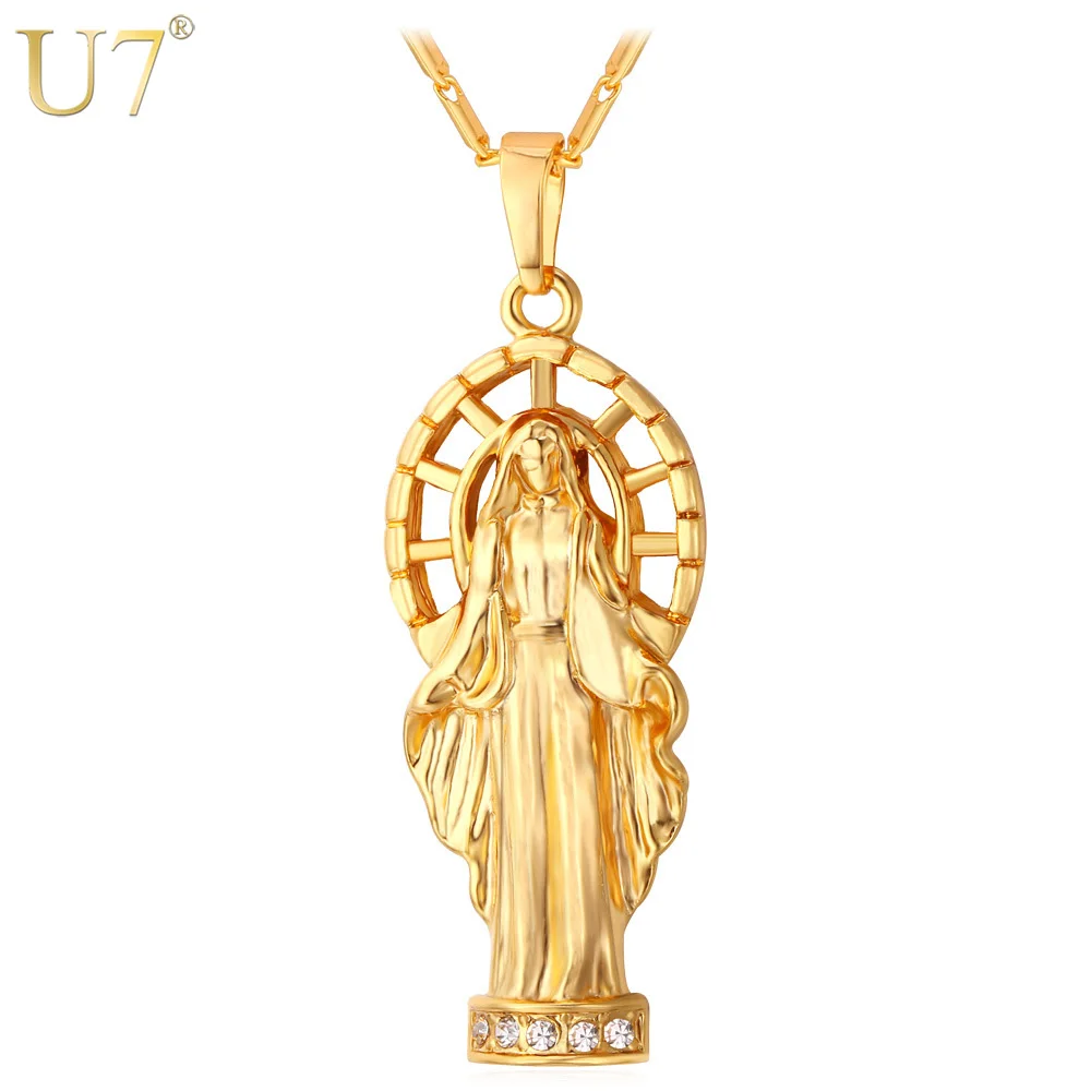 U7 Catholic Necklaces For Men/Women Silver/Gold Color Chain & Pendant Religious Mother Virgin Mary Jewelry Christmas Gifts P595
U7 Catholic Necklaces For Men/Women Silver/Gold Color Chain & Pendant Religious Mother Virgin Mary Jewelry Christmas Gifts P595