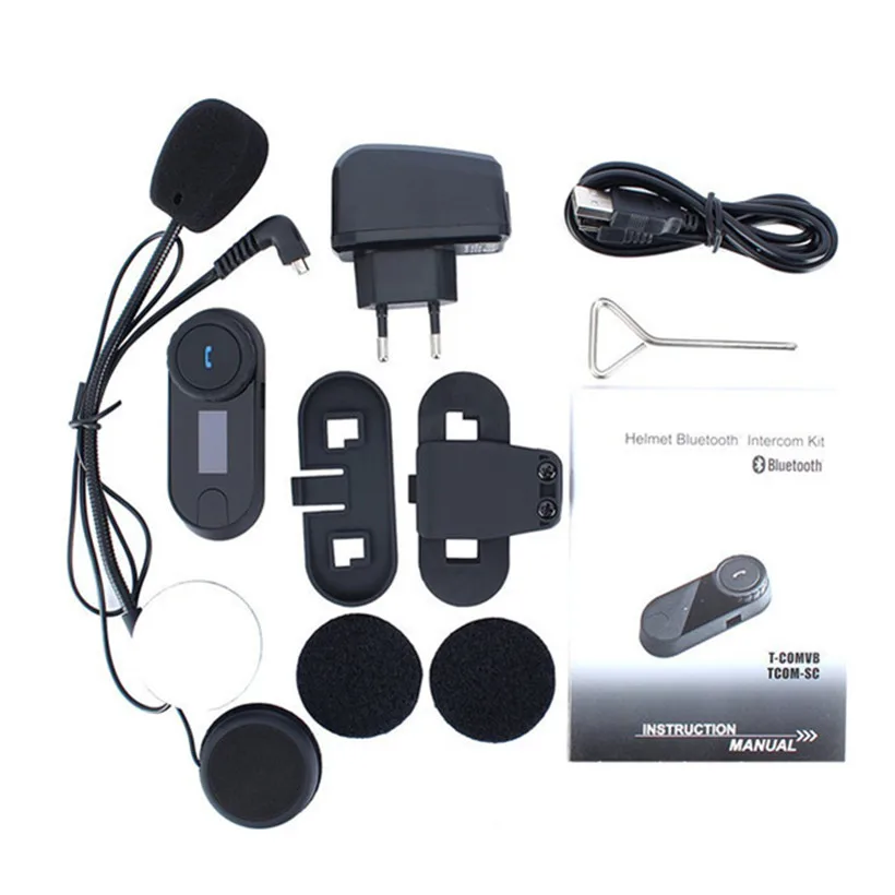 1PCS T-COMSC Bluetooth Motorcycle Helmet Intercom Headset BT Interphone Stereo Earphones For 2 Riders with LCD Screen +FM Radio
1PCS T-COMSC Bluetooth Motorcycle Helmet Intercom Headset BT Interphone Stereo Earphones For 2 Riders with LCD Screen +FM Radio