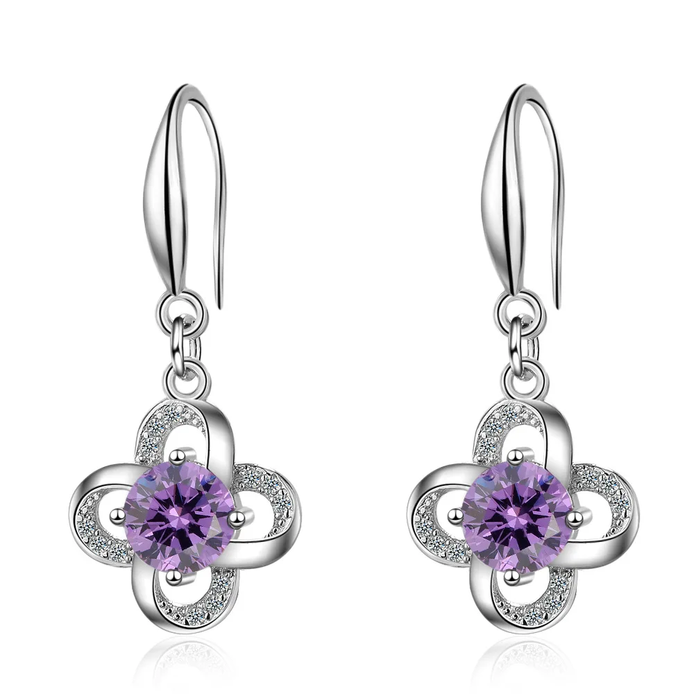Trendy Lucky Flower Shine Cubic Zirconia 925 Sterling Silver Lady Drop Earrings Jewelry Promotion Gift Wholesale
Trendy Lucky Flower Shine Cubic Zirconia 925 Sterling Silver Lady Drop Earrings Jewelry Promotion Gift Wholesale