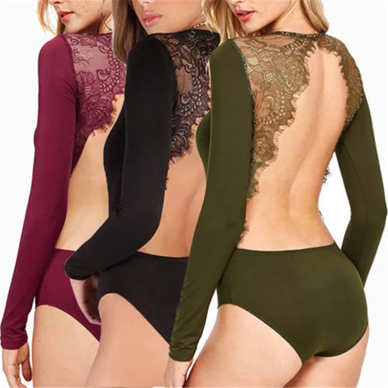 Women Sexy Fashion Bodysuits Women's Long Sleeve Backless Stretch Lace Up O-Neck Bodysuit Leotard
Women Sexy Fashion Bodysuits Women's Long Sleeve Backless Stretch Lace Up O-Neck Bodysuit Leotard