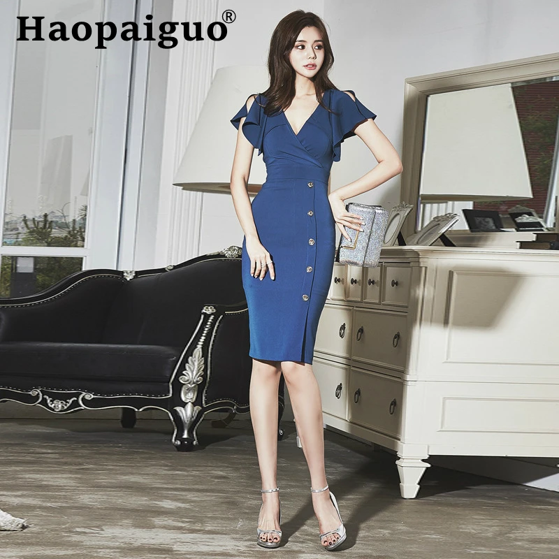 Large Size Navy Blue OL Office Work Summer Sundress for Women Bodycon Wrap Dress Women Empire Sheath Solid Casual Midi Dresses
Large Size Navy Blue OL Office Work Summer Sundress for Women Bodycon Wrap Dress Women Empire Sheath Solid Casual Midi Dresses