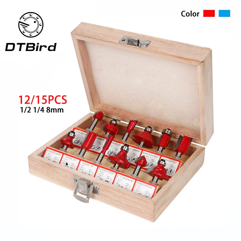 12/15PCS Woodworking Milling Cutters 1/4''/2"/8mm Shank Carbide Router Bit Set For Wood Cutter Floor Engraving Cutting Tools Box
12/15PCS Woodworking Milling Cutters 1/4''/2"/8mm Shank Carbide Router Bit Set For Wood Cutter Floor Engraving Cutting Tools Box