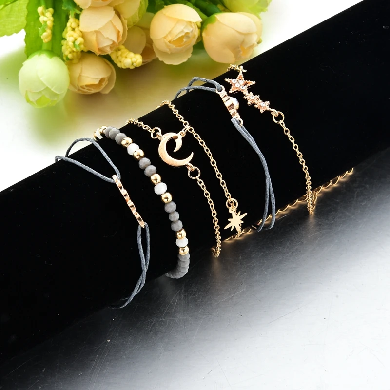 ATTRACTTO New 6 PCS/SET Moon&Star Bracelets For Women Tassel Bracelet Charm Bohemian Jewelry Friendship Bracelets SBR190157
ATTRACTTO New 6 PCS/SET Moon&Star Bracelets For Women Tassel Bracelet Charm Bohemian Jewelry Friendship Bracelets SBR190157