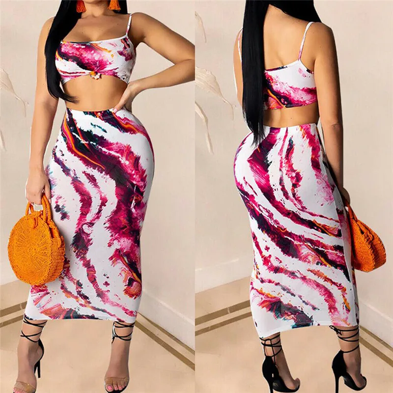 Frauen Tie Dye Geknotete Crop Top Maxi Langes Kleid Abend Party Sllinky Rock Set
Frauen Tie Dye Geknotete Crop Top Maxi Langes Kleid Abend Party Sllinky Rock Set