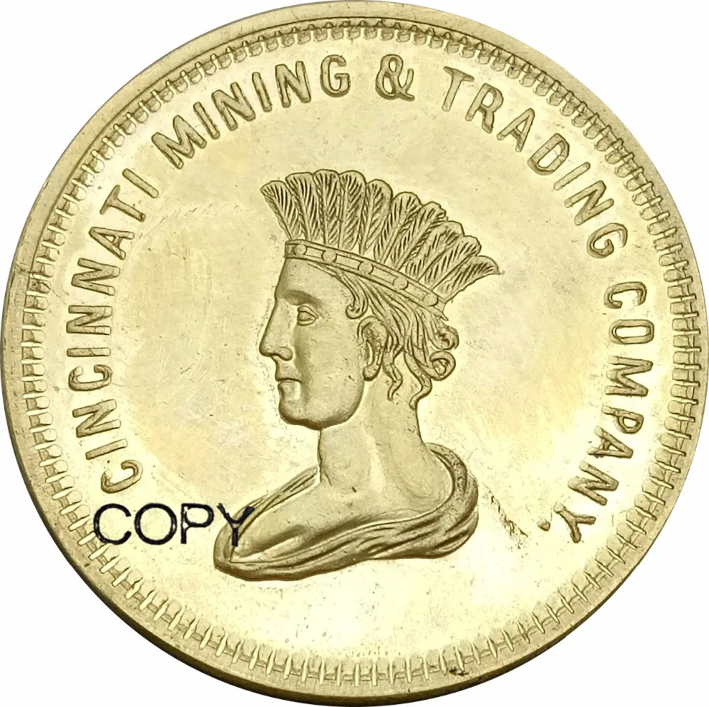 1849 United States 10 Dollars California Cincinnati Mining & Trading Co. Brass Copy Coins
1849 United States 10 Dollars California Cincinnati Mining & Trading Co. Brass Copy Coins