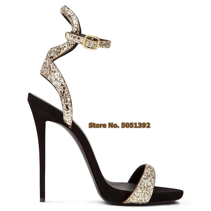 Women High Thin Heel Open Toe Stiletto Sequined Golden Gliterring Sandals Ankle Wrap Bling Bling Nightclub Party Shoes Plus Size
Women High Thin Heel Open Toe Stiletto Sequined Golden Gliterring Sandals Ankle Wrap Bling Bling Nightclub Party Shoes Plus Size