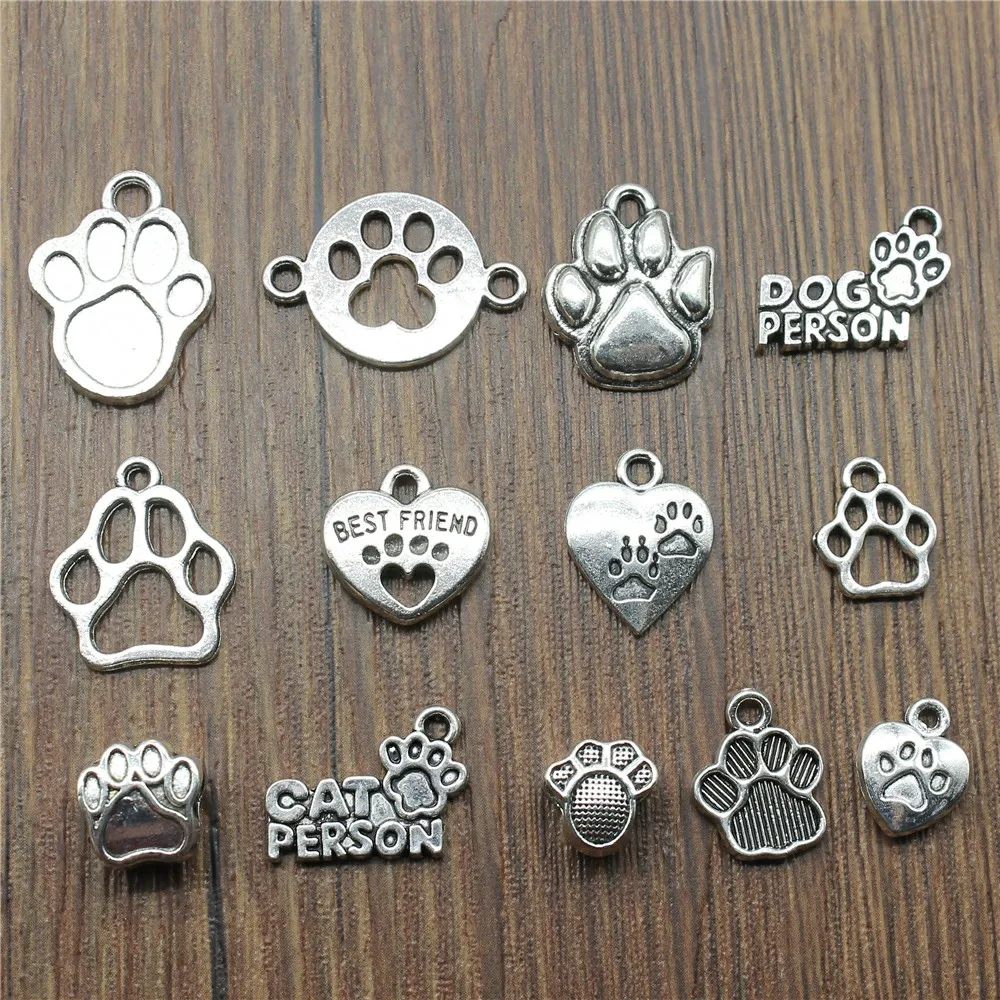 20pcs Paw Charms Antique Silver Color Dog Paw Pendant Charms Cute Cat Paw Charms For Jewelry Making DIY Craft
20pcs Paw Charms Antique Silver Color Dog Paw Pendant Charms Cute Cat Paw Charms For Jewelry Making DIY Craft