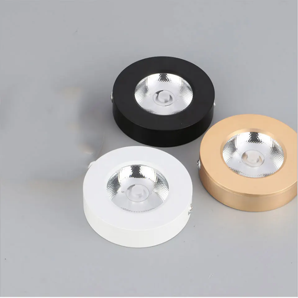 1pc Mini LED Downlight 3W 5W 7W 10W 15W COB Cabinet Light AC220V Open Mounted Downlights Round for Kitchen Counter | Лампы и освещение
