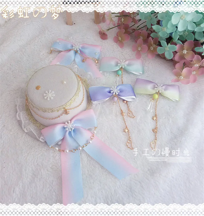 Lolita handmade diy hat Japanese sweetheart soft sister girl cute rainbow gradient tiara hat
Lolita handmade diy hat Japanese sweetheart soft sister girl cute rainbow gradient tiara hat