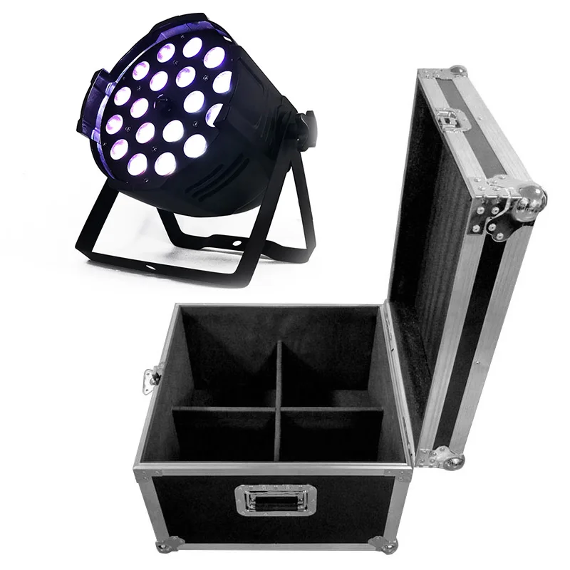 Чехол для полета/4 шт. LED Par 18x18 Вт освещение RGBWA + UV 6in1 функция масштабирования 10 60