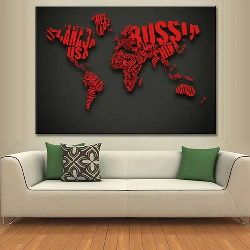 1 Pcs Huge World Maps Canvas Painting Abstract Red Letter Combine World Maps In Black Very Clear Picture Office Room Wall Art
1 Pcs Huge World Maps Canvas Painting Abstract Red Letter Combine World Maps In Black Very Clear Picture Office Room Wall Art