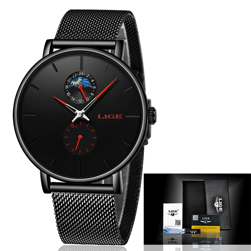 Relogio Masculino LIGE New Fashion Mens Watches Top Brand Luxury Quartz Watch Men Casual Slim Mesh Steel Waterproof Sports Watch
Relogio Masculino LIGE New Fashion Mens Watches Top Brand Luxury Quartz Watch Men Casual Slim Mesh Steel Waterproof Sports Watch