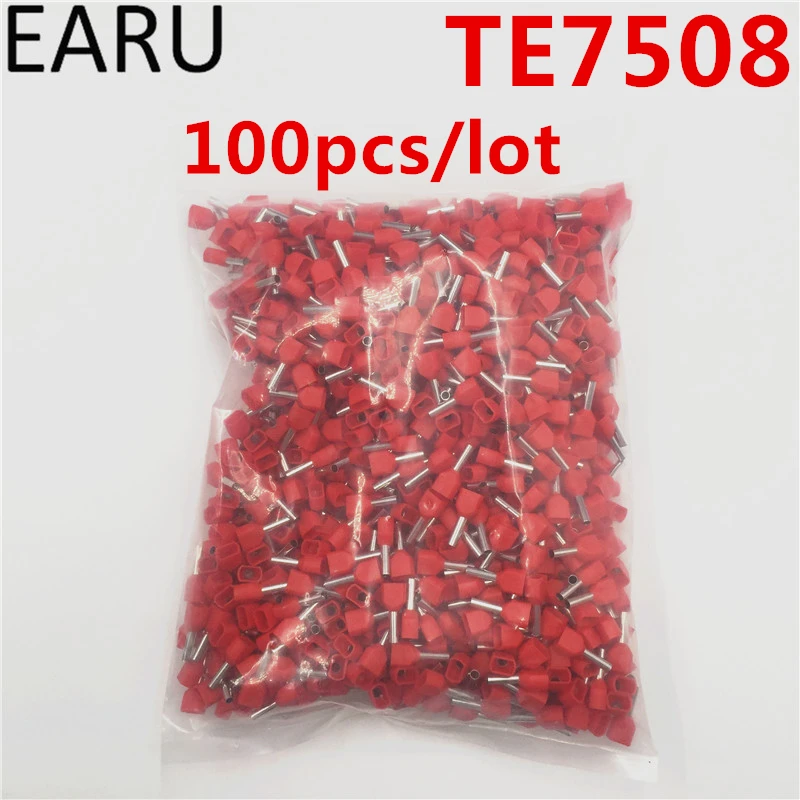 100PCS E Tube TE7508 Type Double Pipe Insulated Twin Cord Cold-press Terminal Block Connector Needle End Multicolor 2X0.75 mm2
100PCS E Tube TE7508 Type Double Pipe Insulated Twin Cord Cold-press Terminal Block Connector Needle End Multicolor 2X0.75 mm2