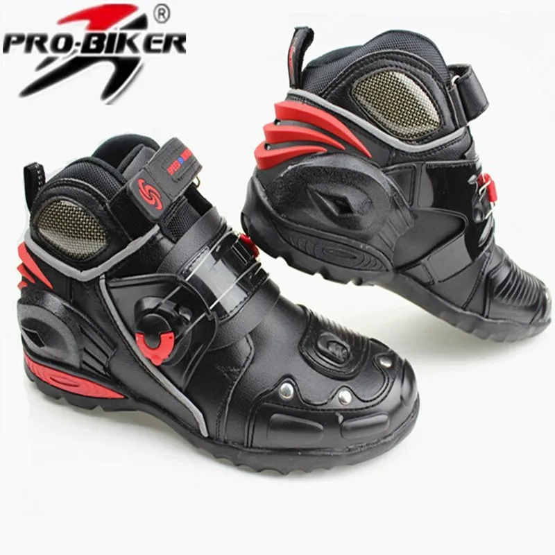 Черные разноцветные красные Аутентичные мужские мотоциклетные ботинки обувь