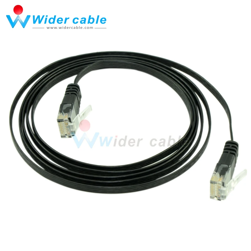 5 футов плоский Ethernet кабель высокоскоростной Черный короткое тело RJ45 сетевой